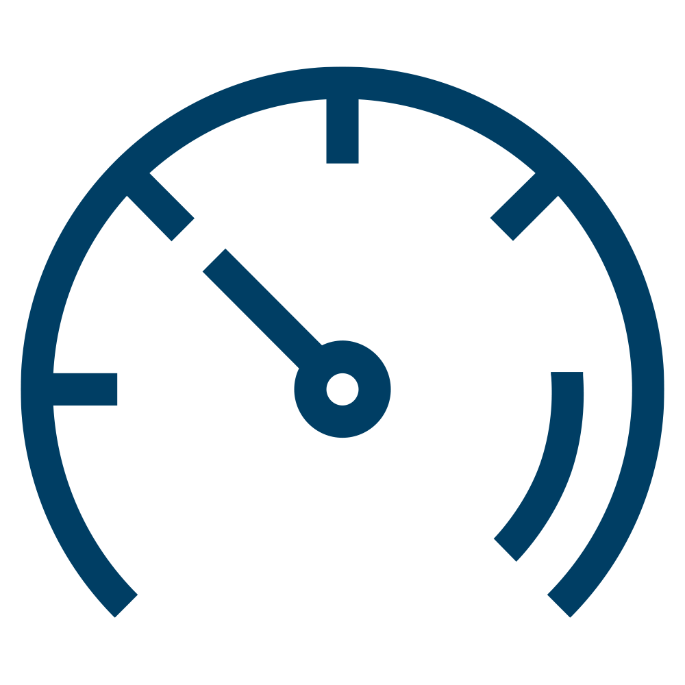 Ein Messgerät mit einem Zeiger.